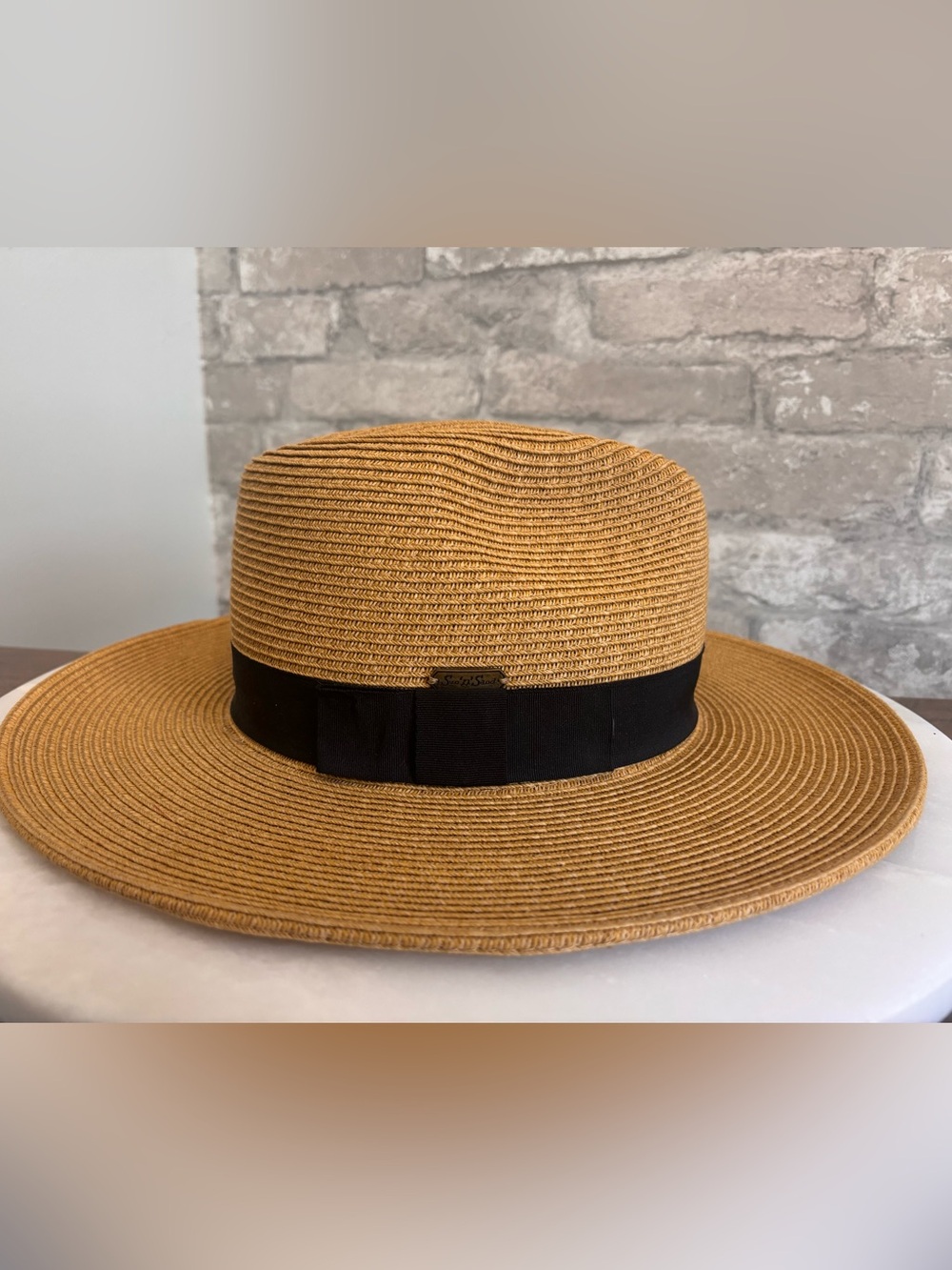 Sun ‘N’ Sand Wide Brim Straw Sun Hat Beige Packable Beach Resort Hat